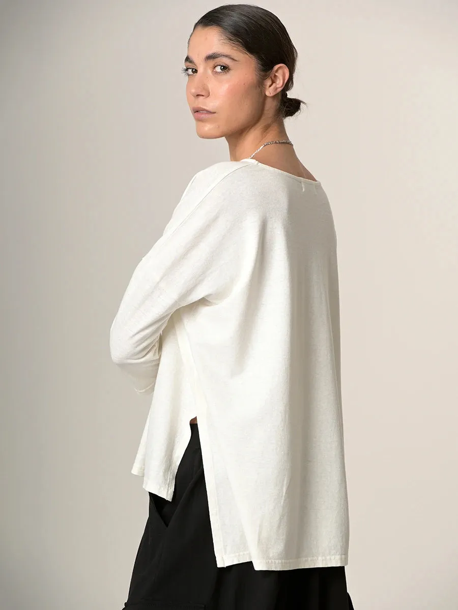 Heavyweight Hemp Organic Cotton Cropped Sleeve T-Shirt