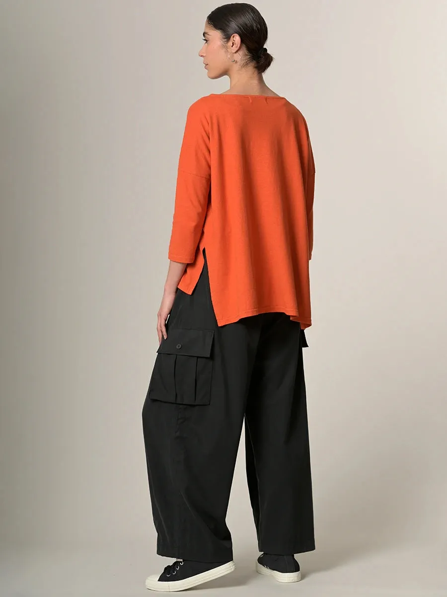 Heavyweight Hemp Organic Cotton Cropped Sleeve T-Shirt