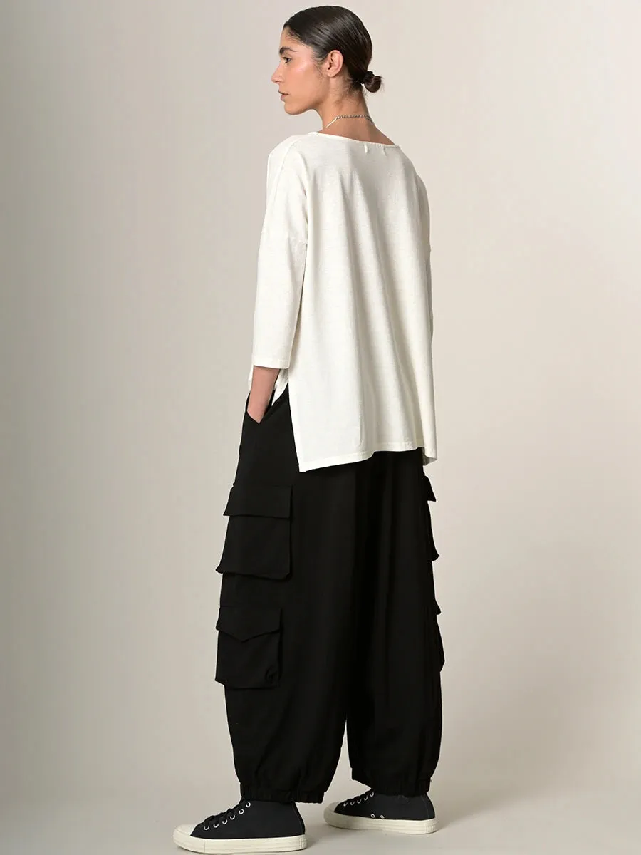 Heavyweight Hemp Organic Cotton Cropped Sleeve T-Shirt