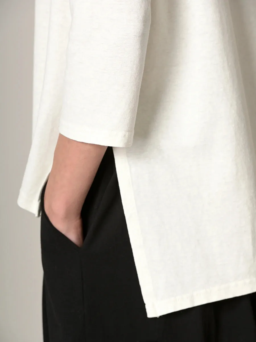 Heavyweight Hemp Organic Cotton Cropped Sleeve T-Shirt