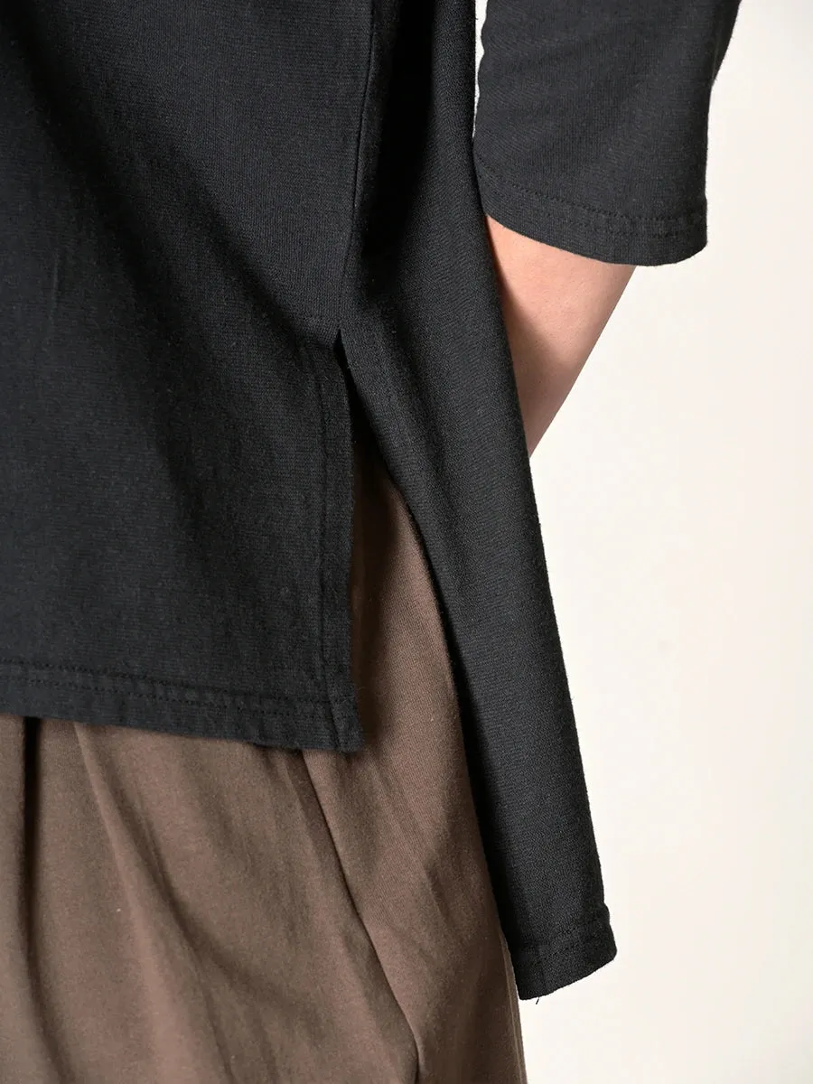 Heavyweight Hemp Organic Cotton Cropped Sleeve T-Shirt