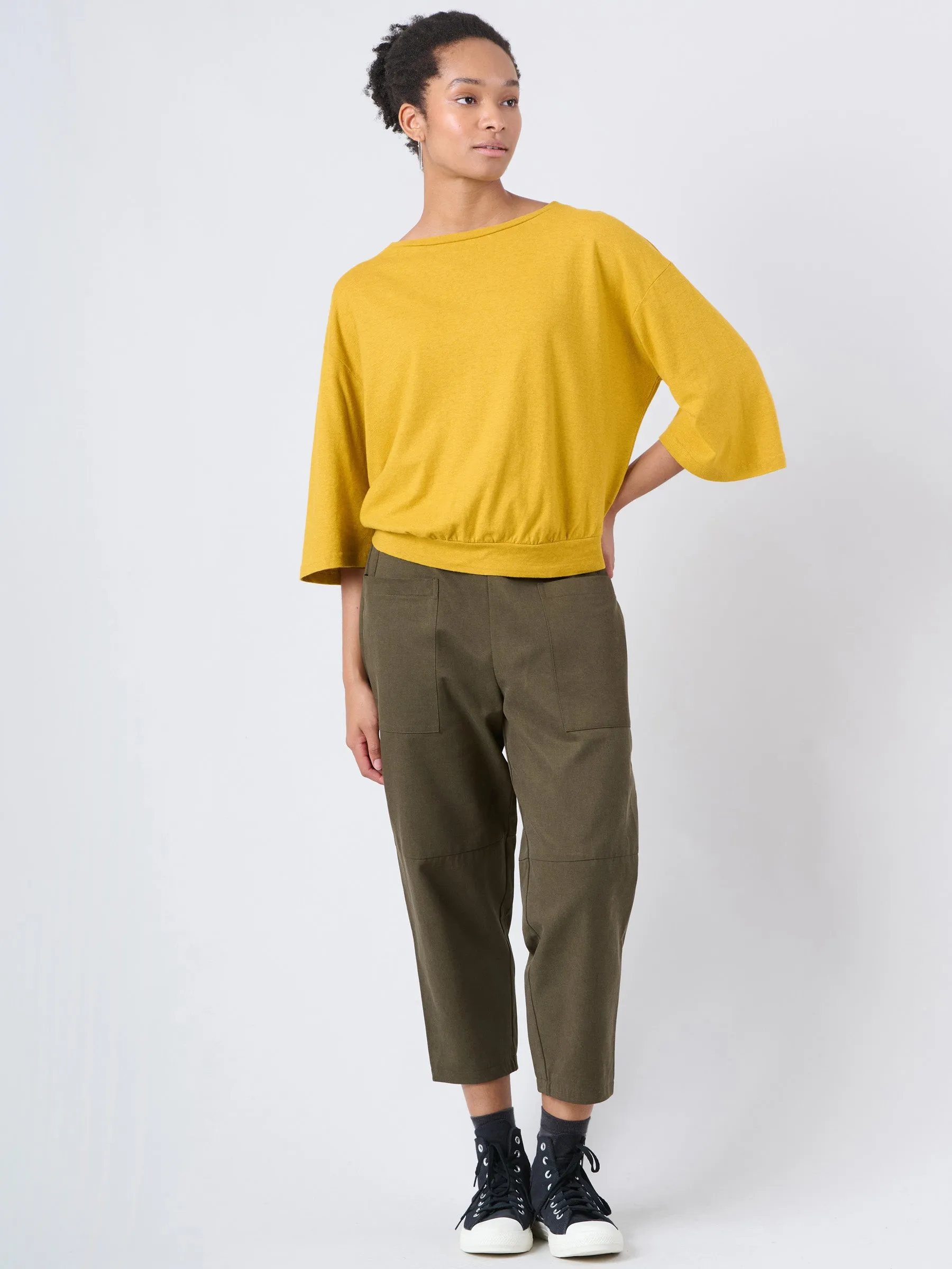Heavyweight Hemp Organic Cotton Wide Sleeve T-Shirt