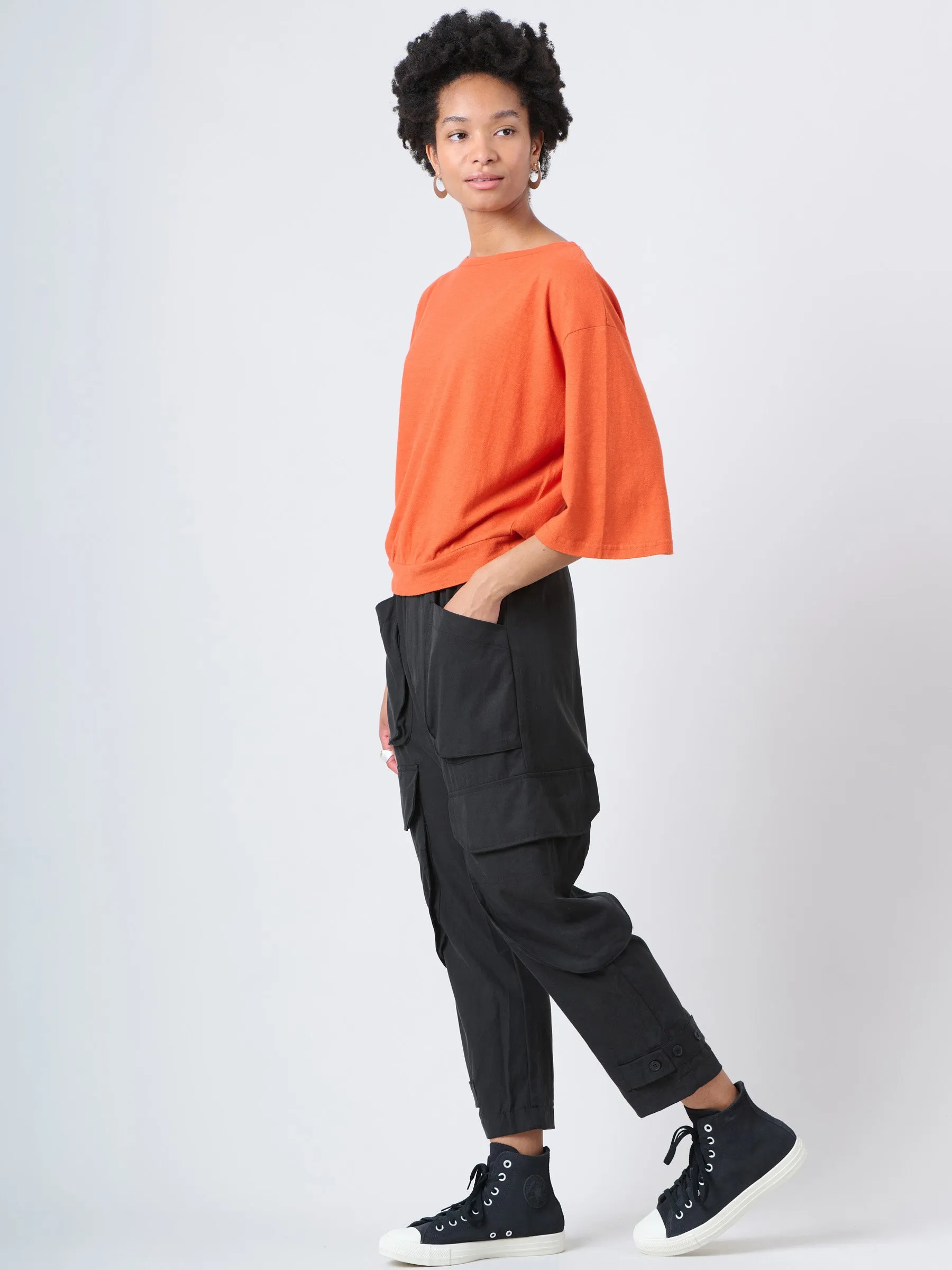 Heavyweight Hemp Organic Cotton Wide Sleeve T-Shirt