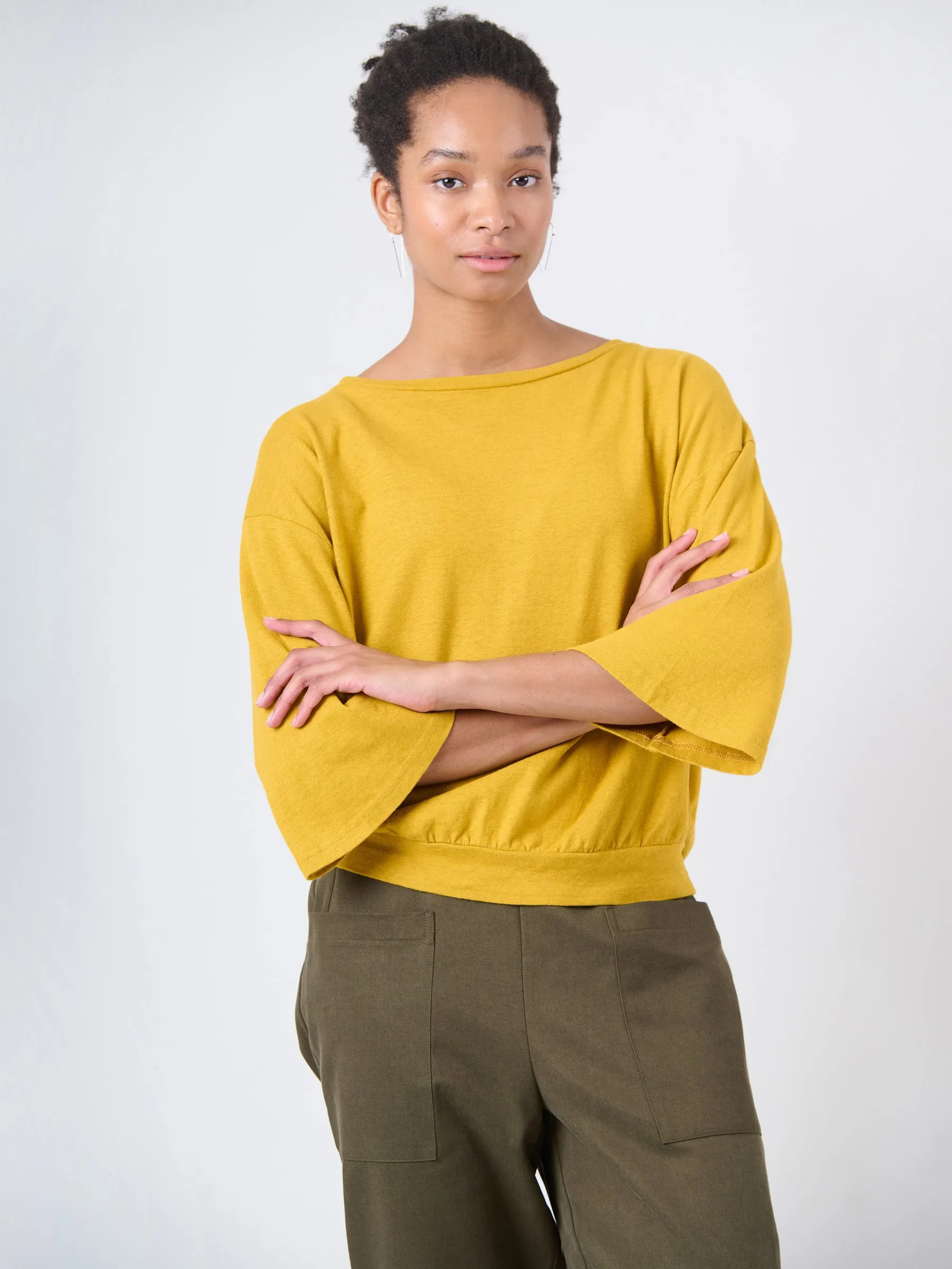 Heavyweight Hemp Organic Cotton Wide Sleeve T-Shirt