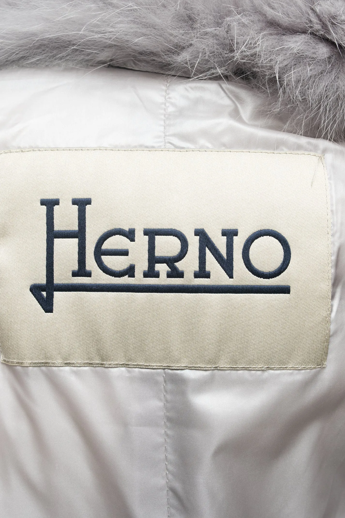 Herno Light Grey Cashmere Blend Down Puffer Coat - 6