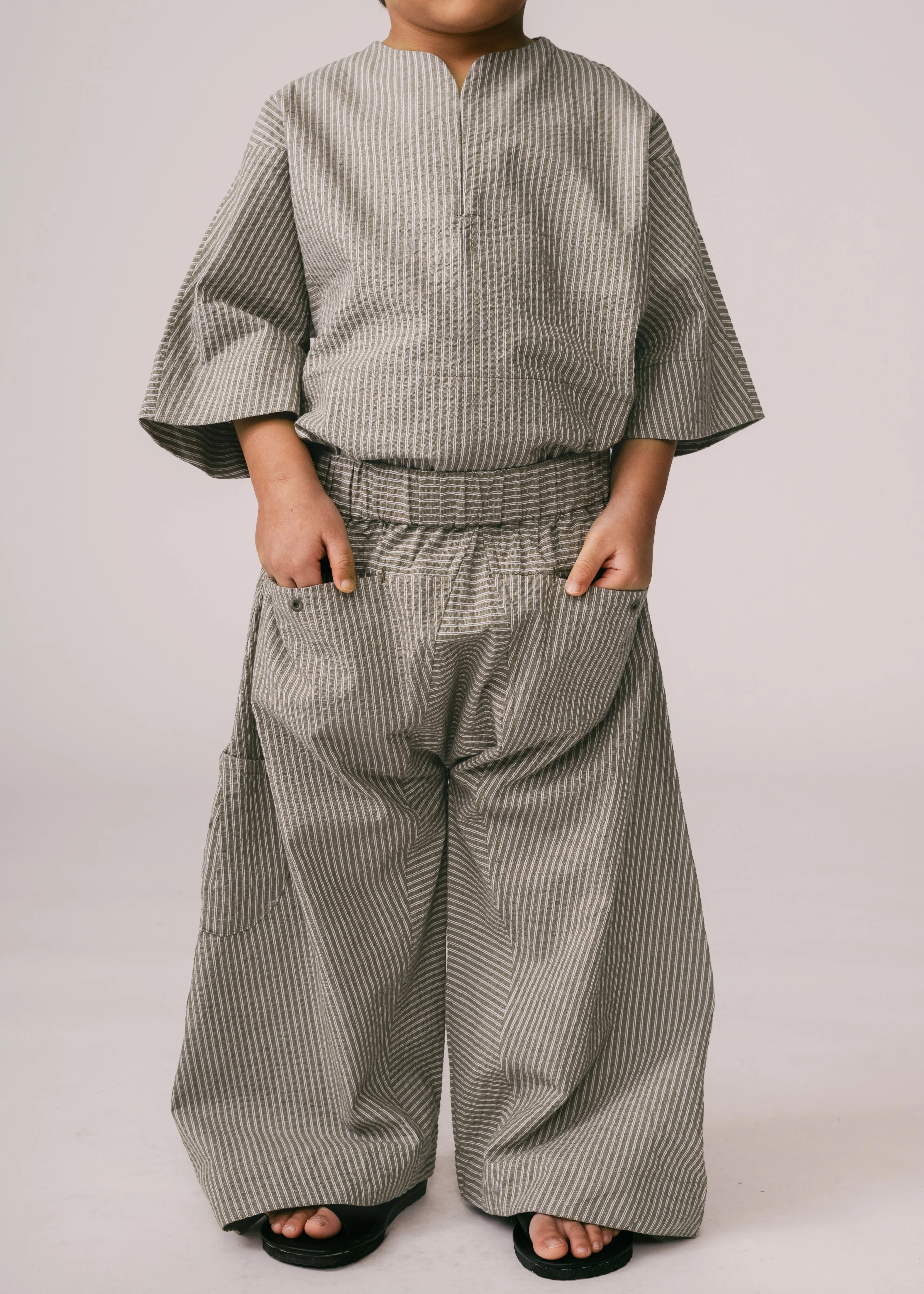 Kids: Tahan Pants (Olive Stripe)