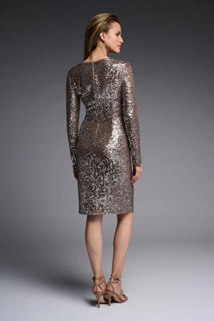 Long Sleeve Sequined Dress