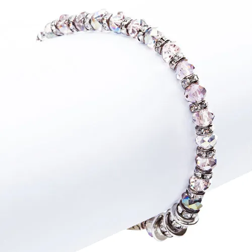 Lovely Crystal Rhinestone Cross Design Fashion Statement Bracelet B472 Purple