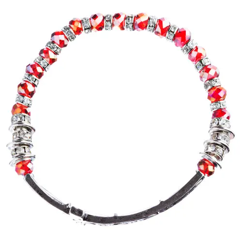 Lovely Crystal Rhinestone Cross Design Fashion Statement Bracelet B472 Red