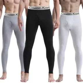 Men's Fleece Lined Leggings Thermal Long Johns Warm Base Layer Slim Pants