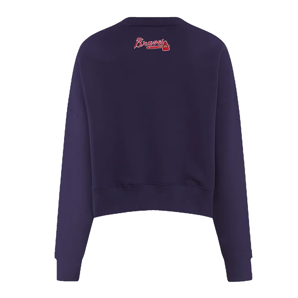 MLB ATLANTA BRAVES CLASSIC WOMEN'S CREWNECK (MIDNIGHT NAVY)