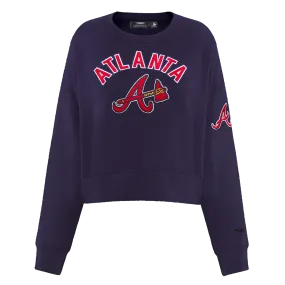 MLB ATLANTA BRAVES CLASSIC WOMEN'S CREWNECK (MIDNIGHT NAVY)