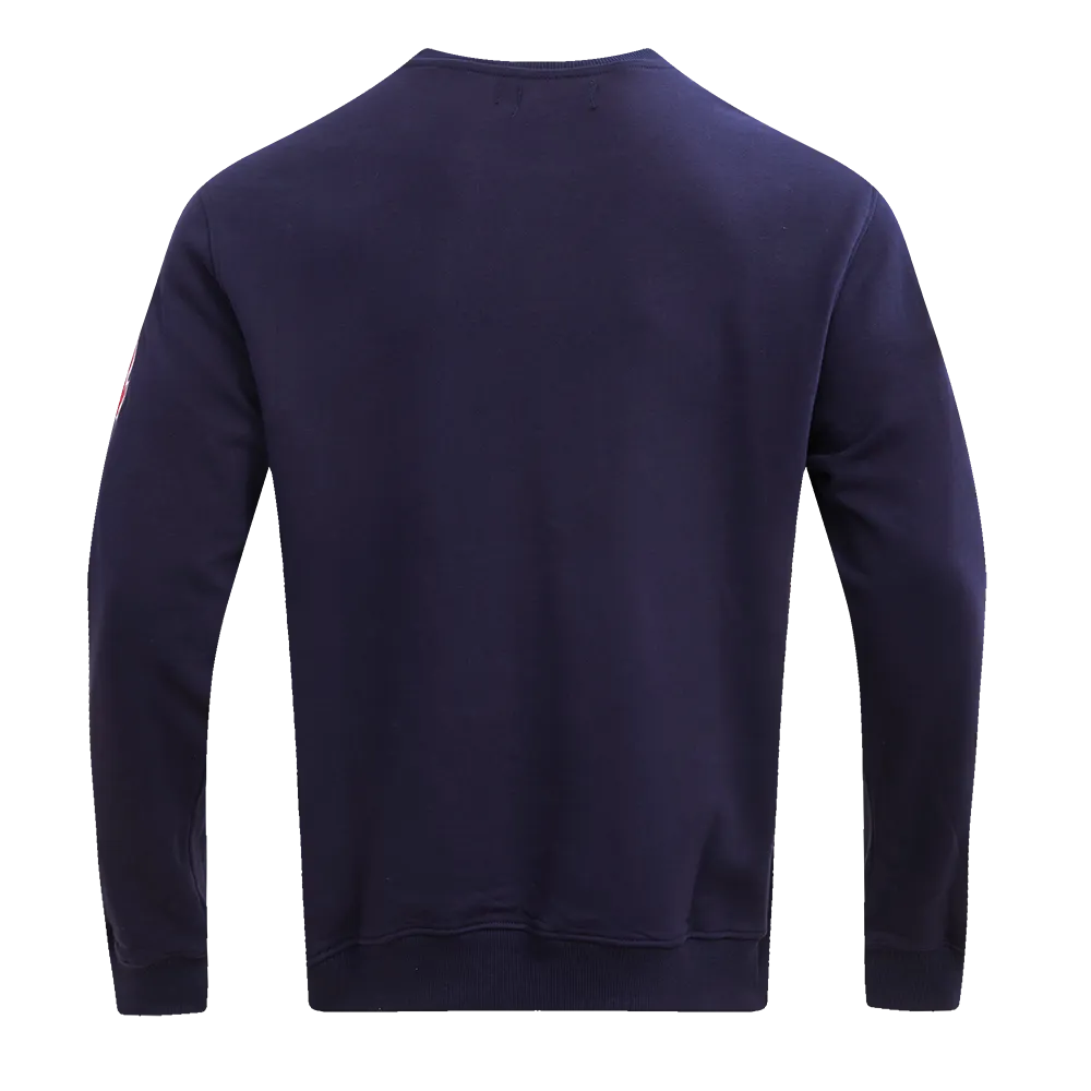 MLB ATLANTA BRAVES OLD ENGLISH MEN'S CREWNECK (MIDNIGHT NAVY)