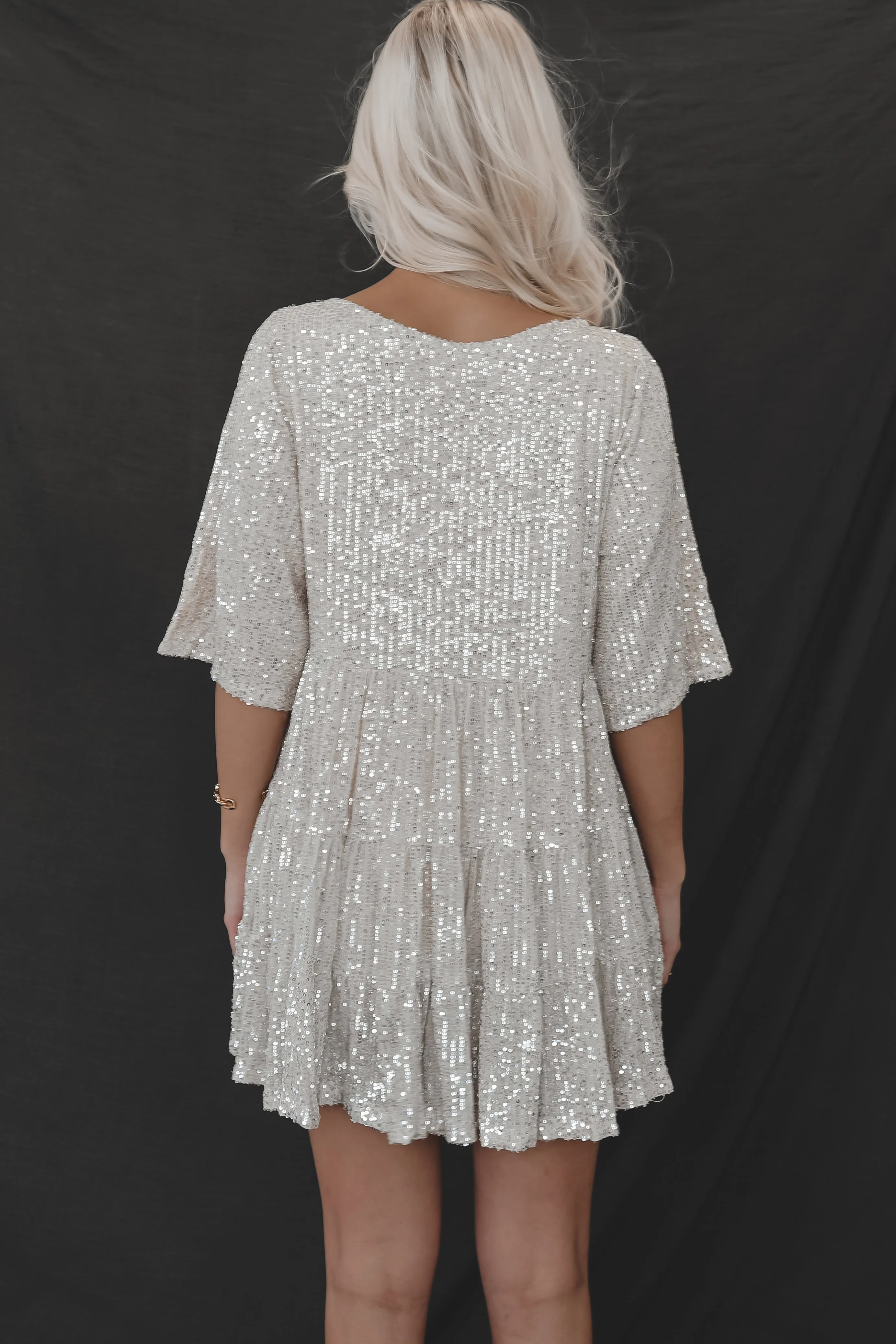 My Queen Sequin Baby Doll Dress VIRAL