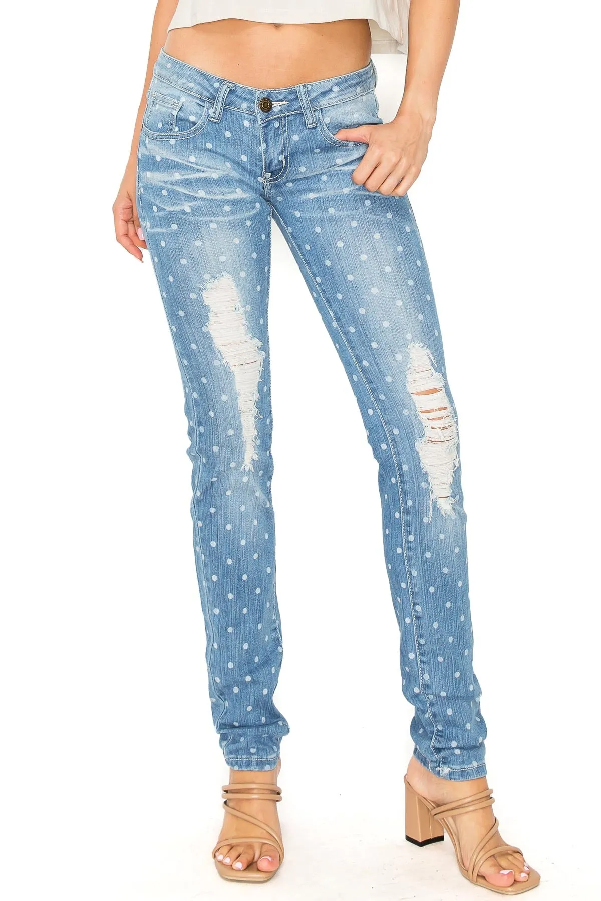 Polkadot Low-Rise Skinnys