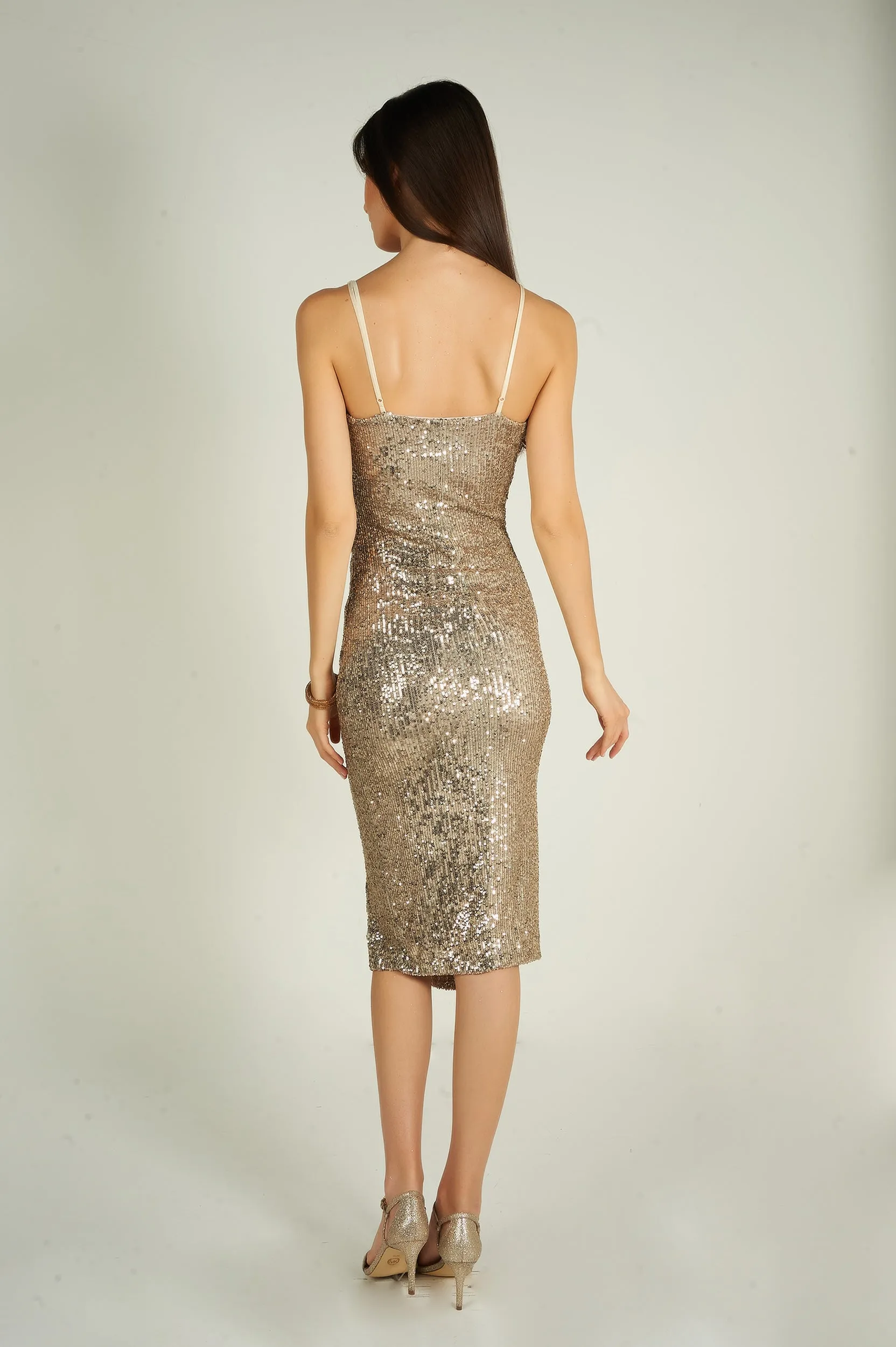 Robe portefeuille à paillettes - JUSTA-X2 - (R-B4)