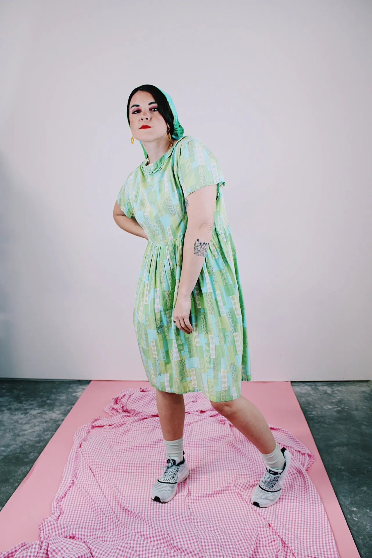 Short Sleeve Printed Babydoll Dress