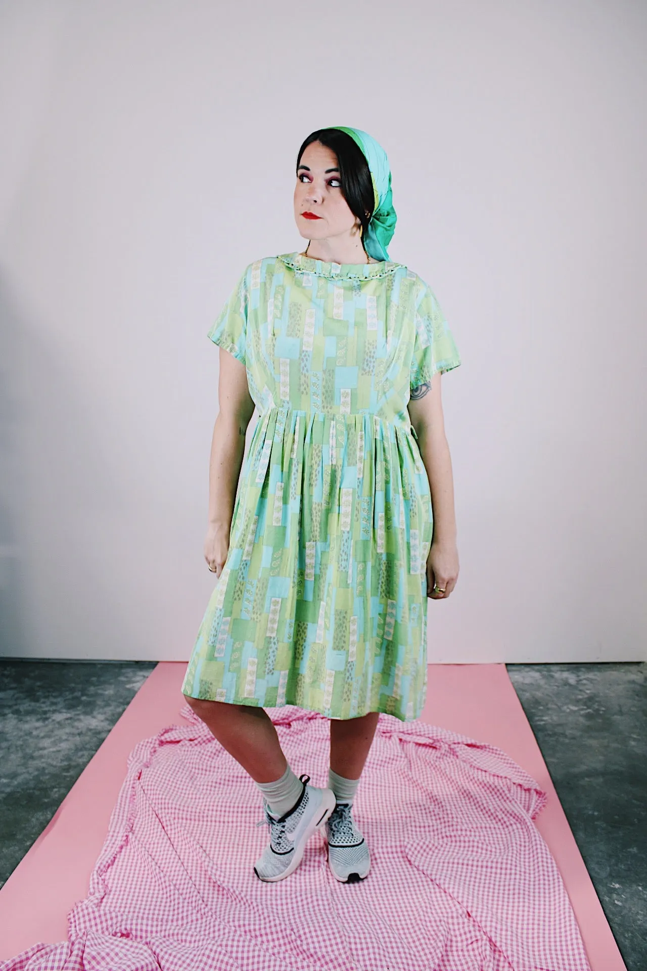 Short Sleeve Printed Babydoll Dress