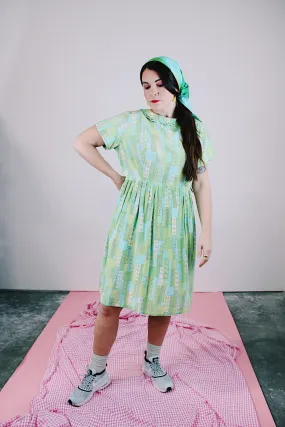 Short Sleeve Printed Babydoll Dress