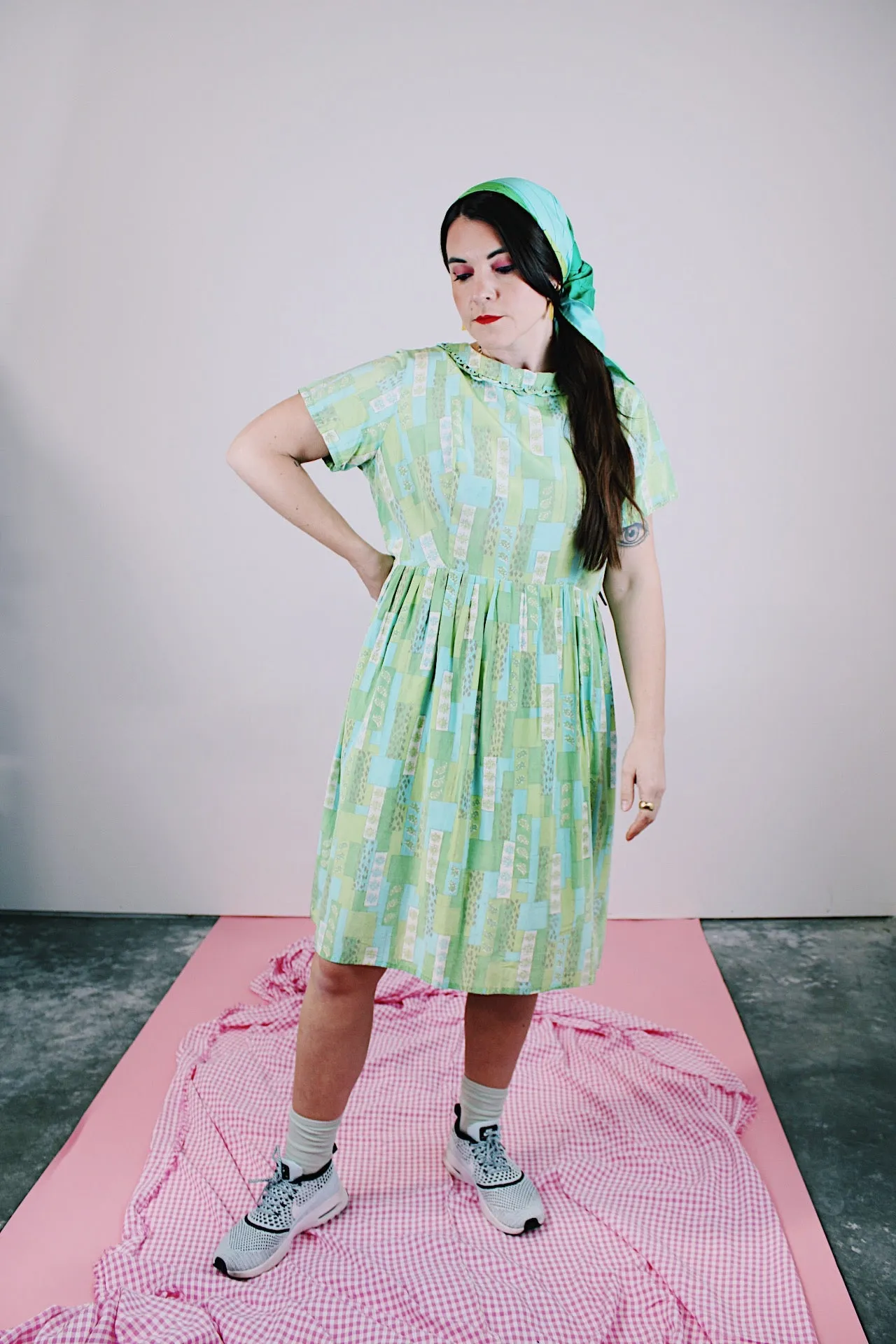 Short Sleeve Printed Babydoll Dress