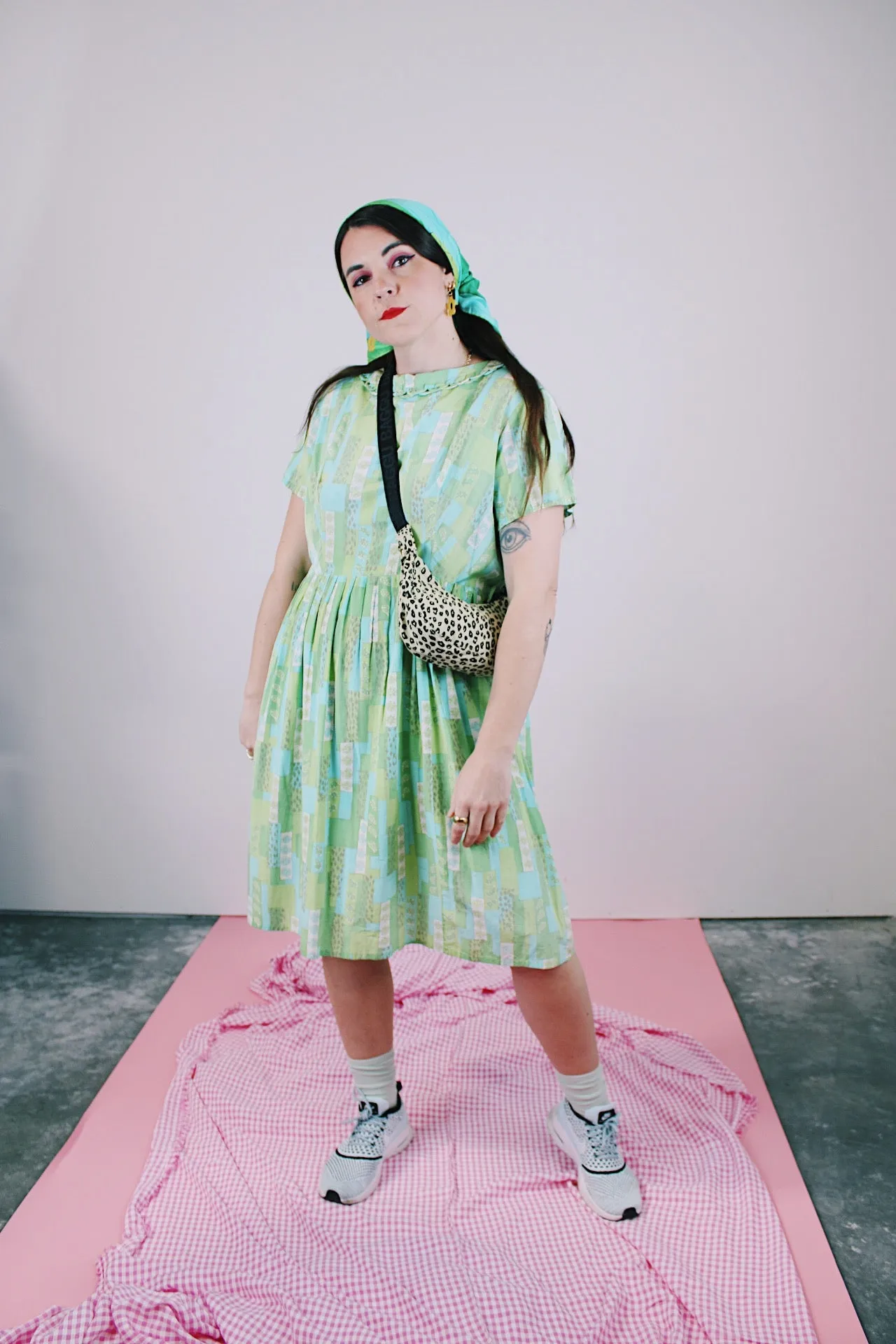 Short Sleeve Printed Babydoll Dress