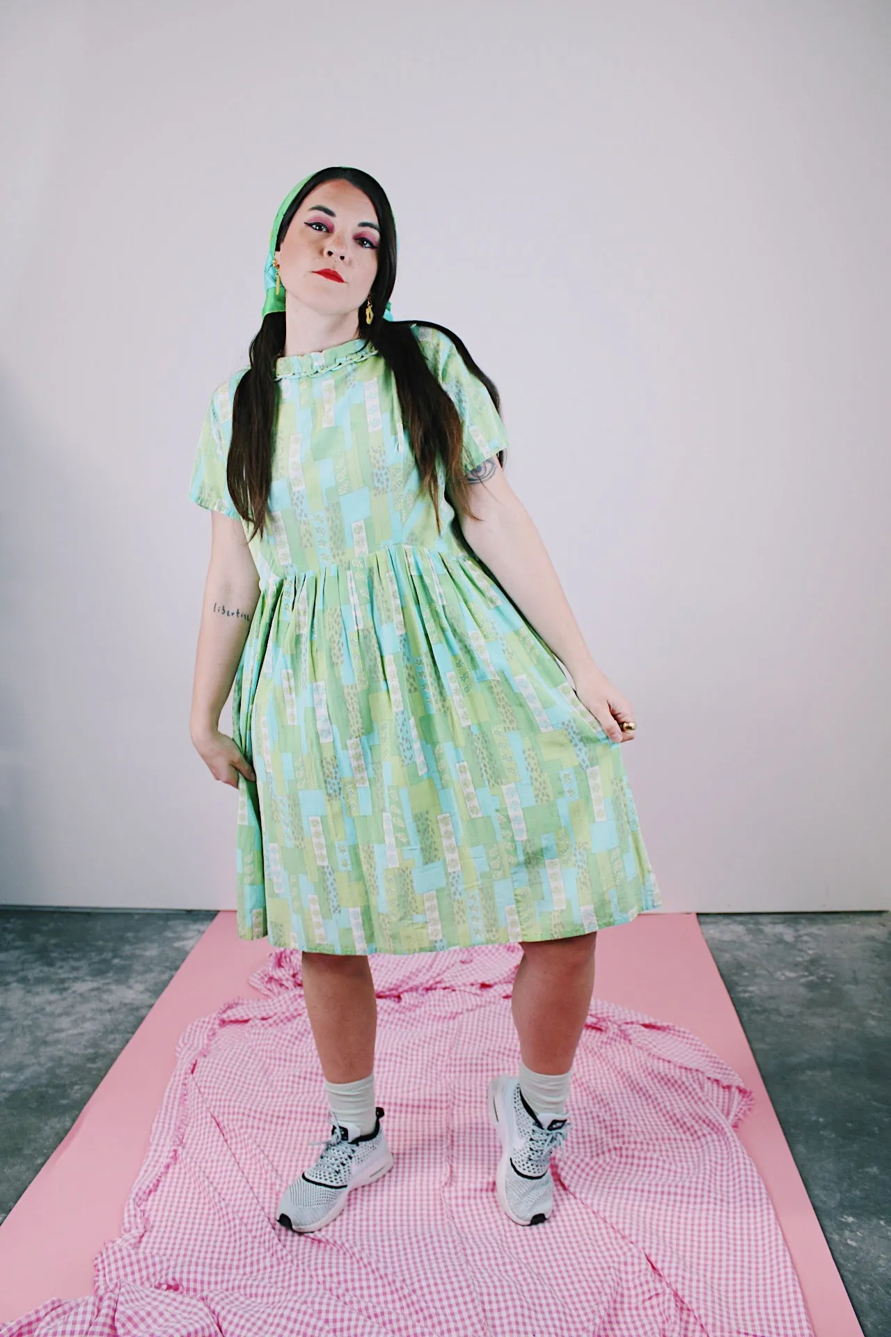Short Sleeve Printed Babydoll Dress