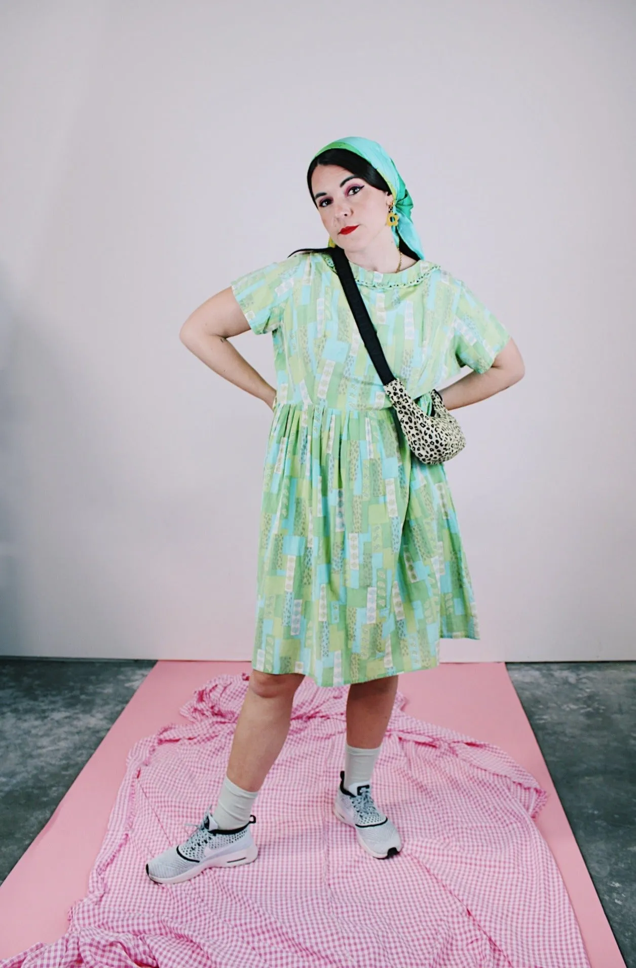 Short Sleeve Printed Babydoll Dress