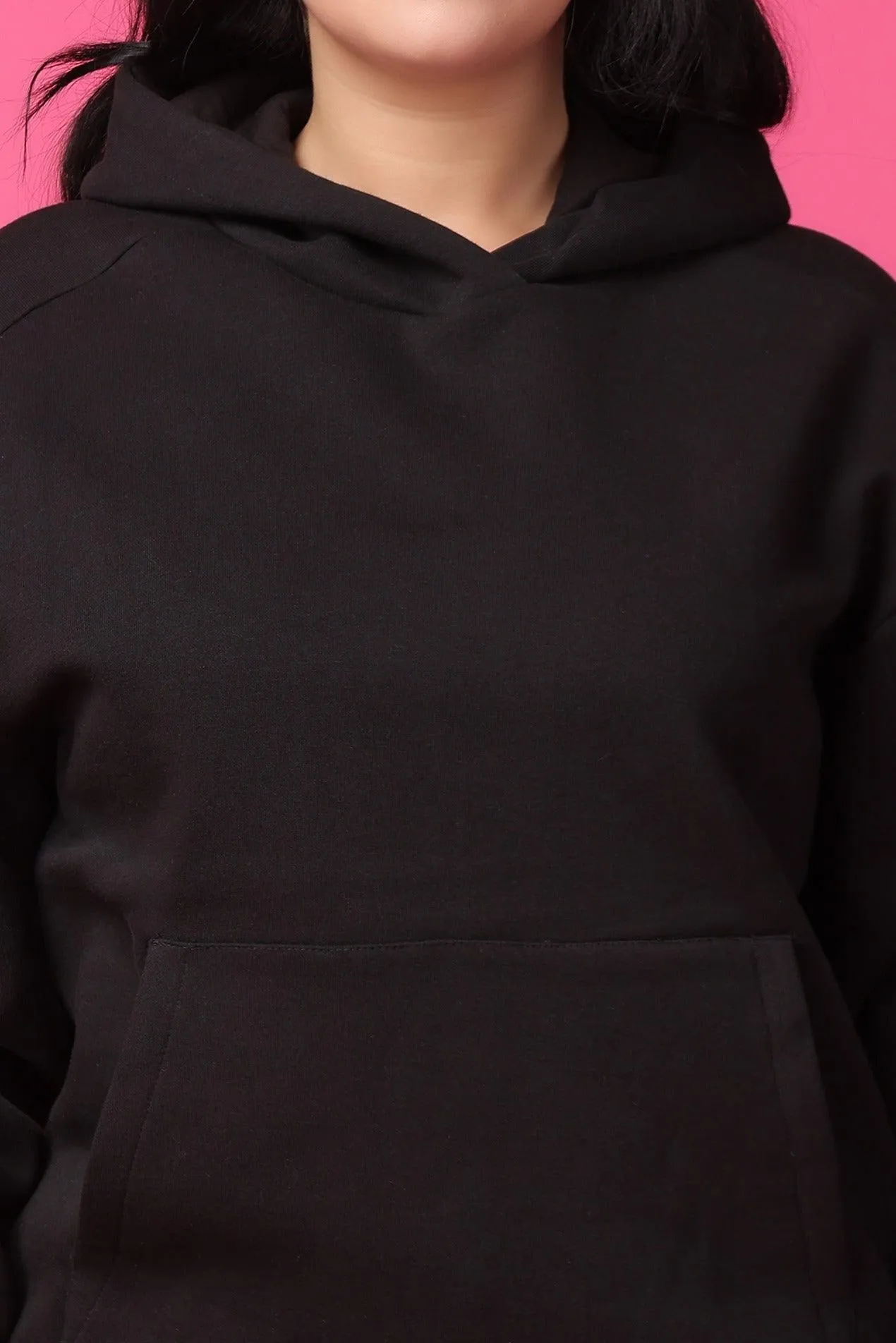 Solid Winter Sweatshirt with Hoodie