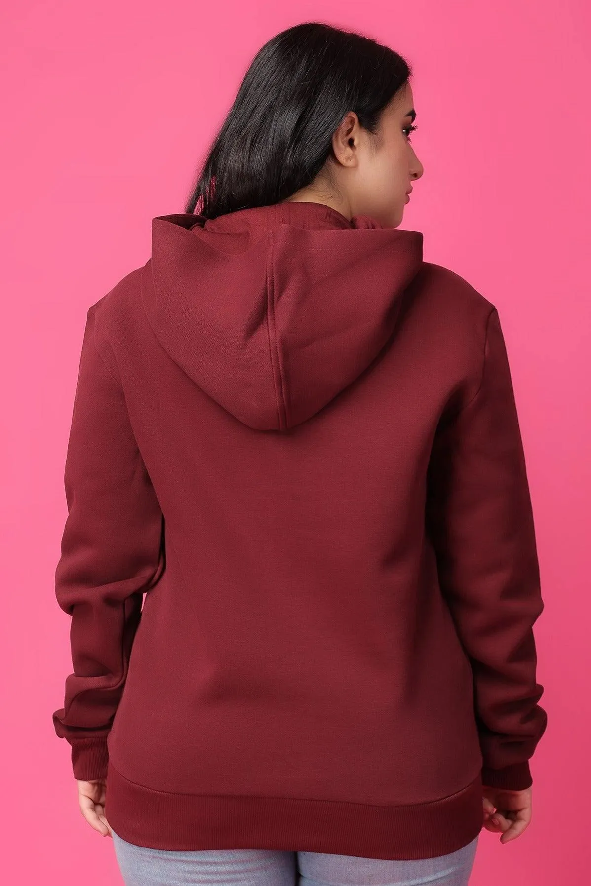 Solid Winter Sweatshirt with Hoodie