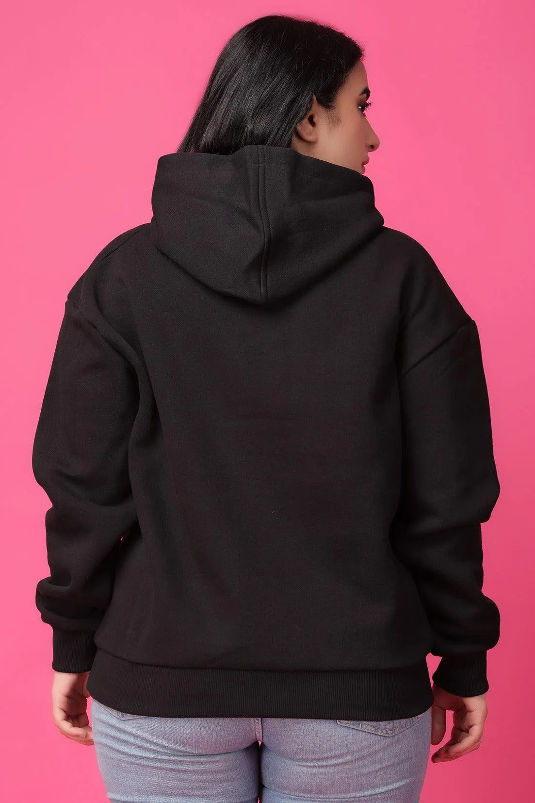 Solid Winter Sweatshirt with Hoodie