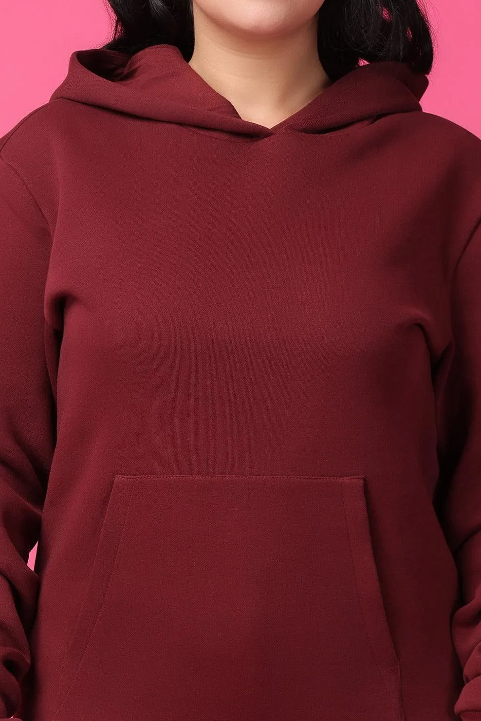Solid Winter Sweatshirt with Hoodie