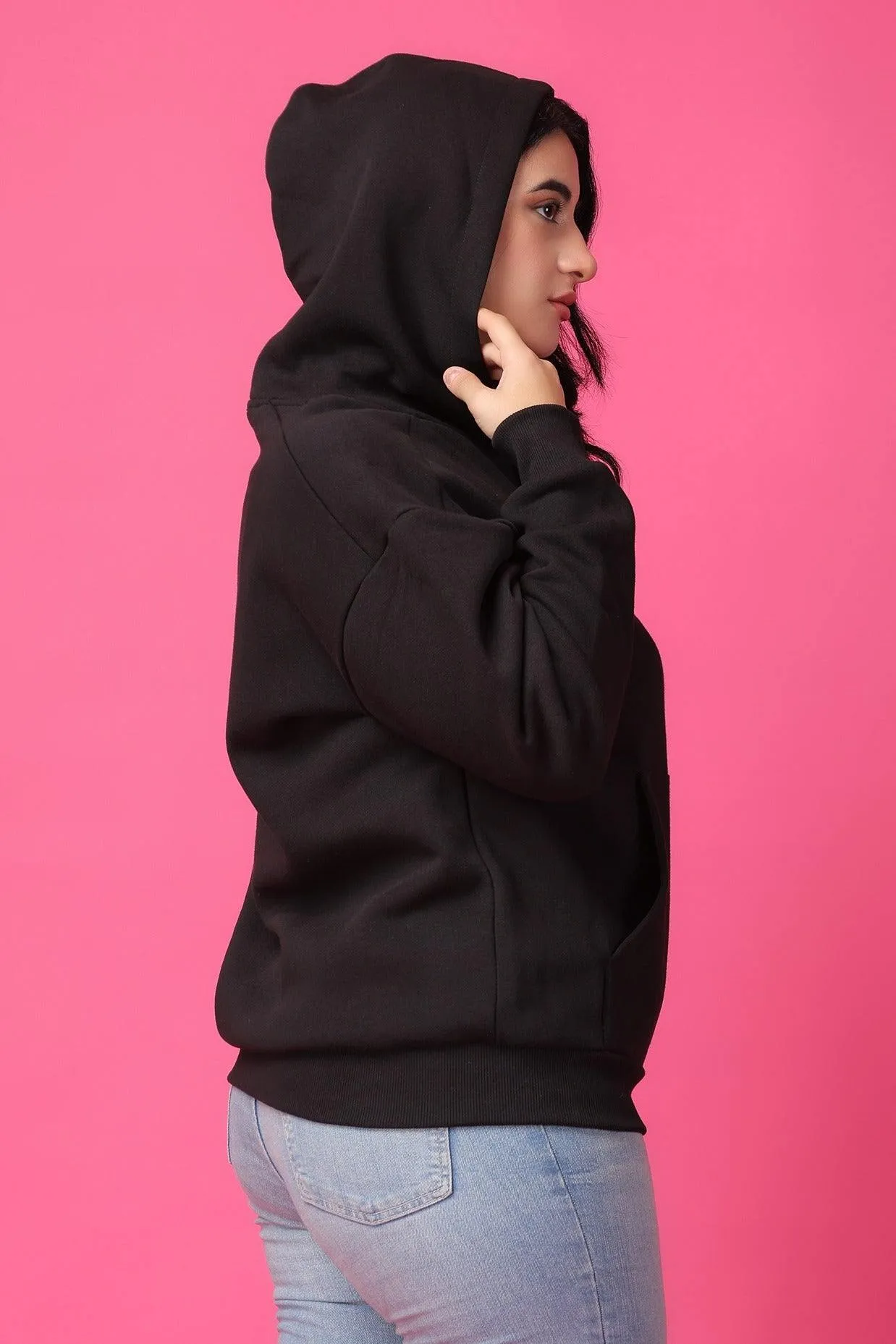 Solid Winter Sweatshirt with Hoodie