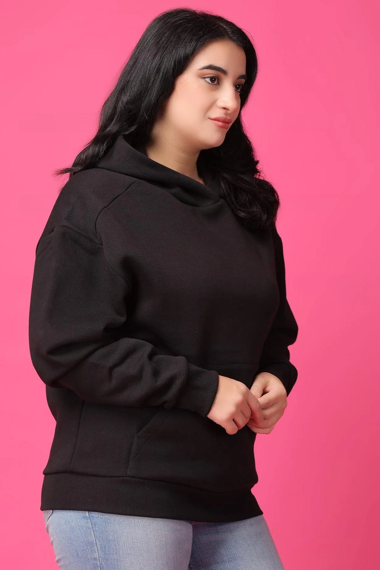Solid Winter Sweatshirt with Hoodie