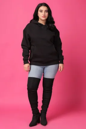 Solid Winter Sweatshirt with Hoodie