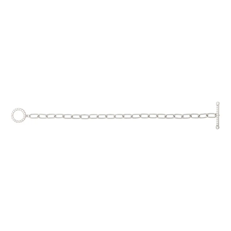 T-BAR Bracelet with CZ Detail