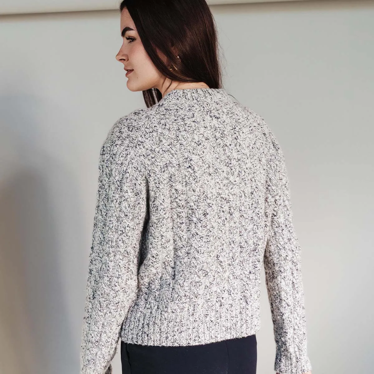 The Highlands Cable Knit Marine Melange