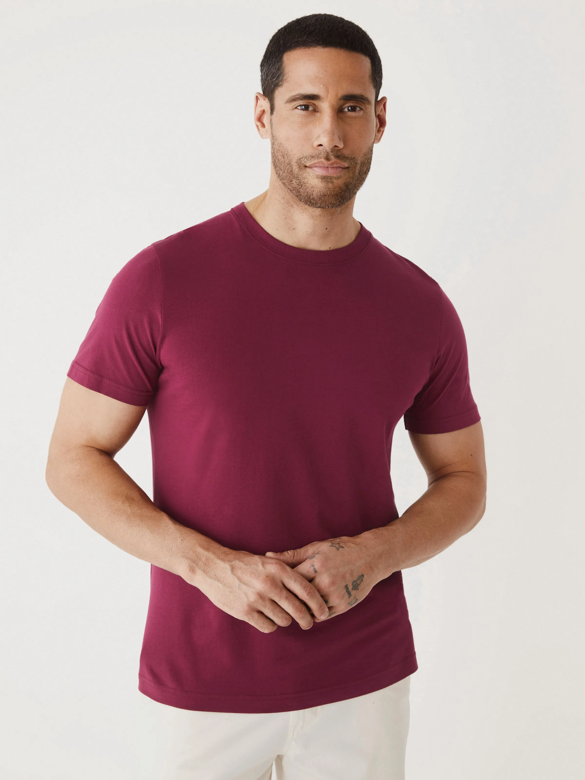 The Slim Fit Essential T-Shirt in Cherry