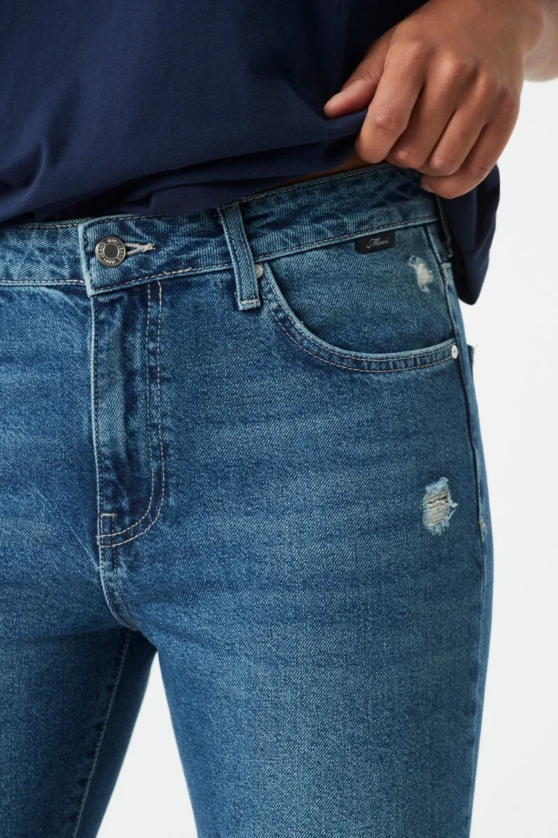 Viola Jeans - Mid Used Organic Blue
