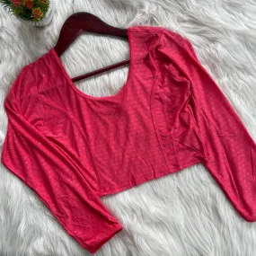 Women's Designer Party Wear Cotton Dobby Stretchable Blouse